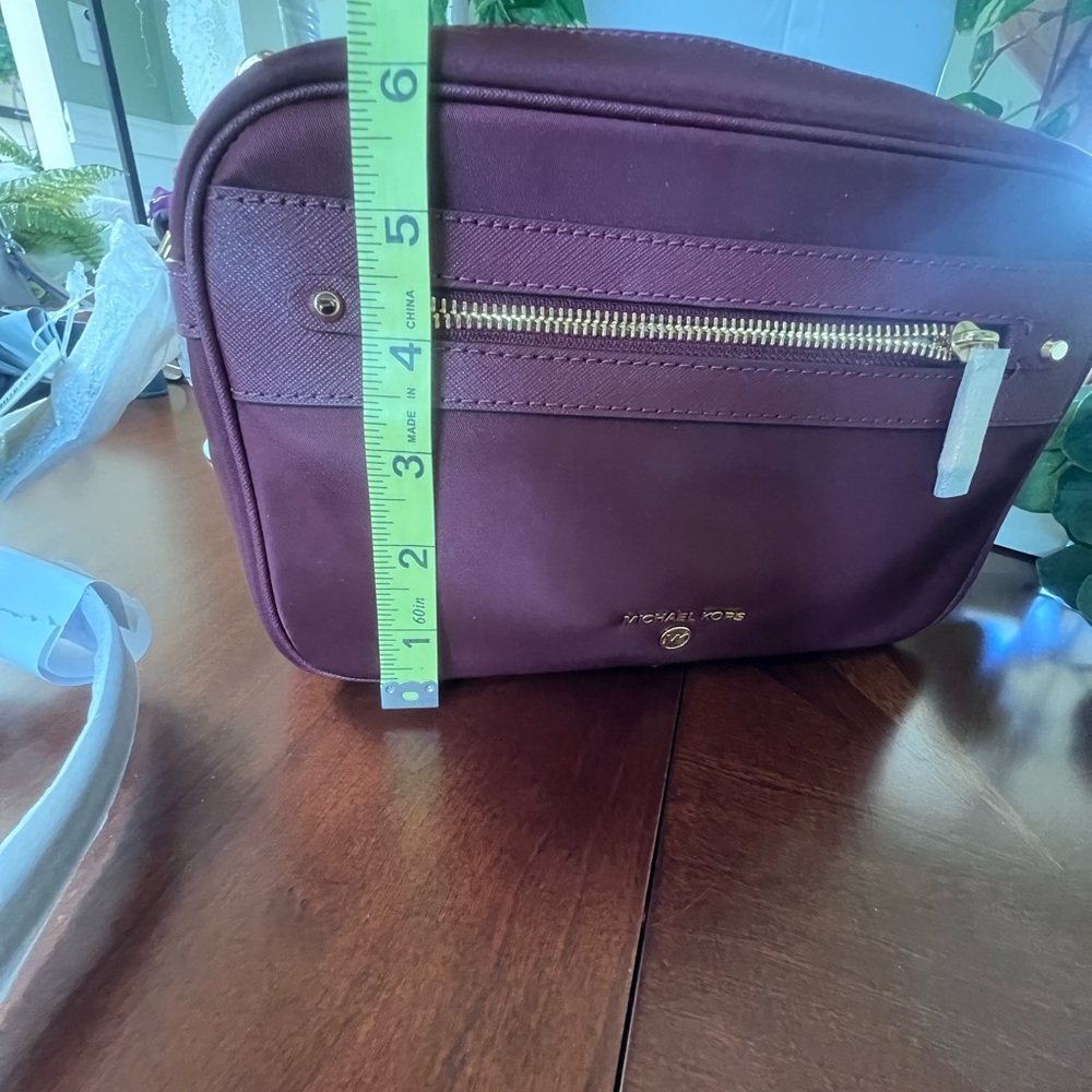 NWT Michael Kors Burgundy Crossbody Bag with Gold Accents - Picture 8 of 8